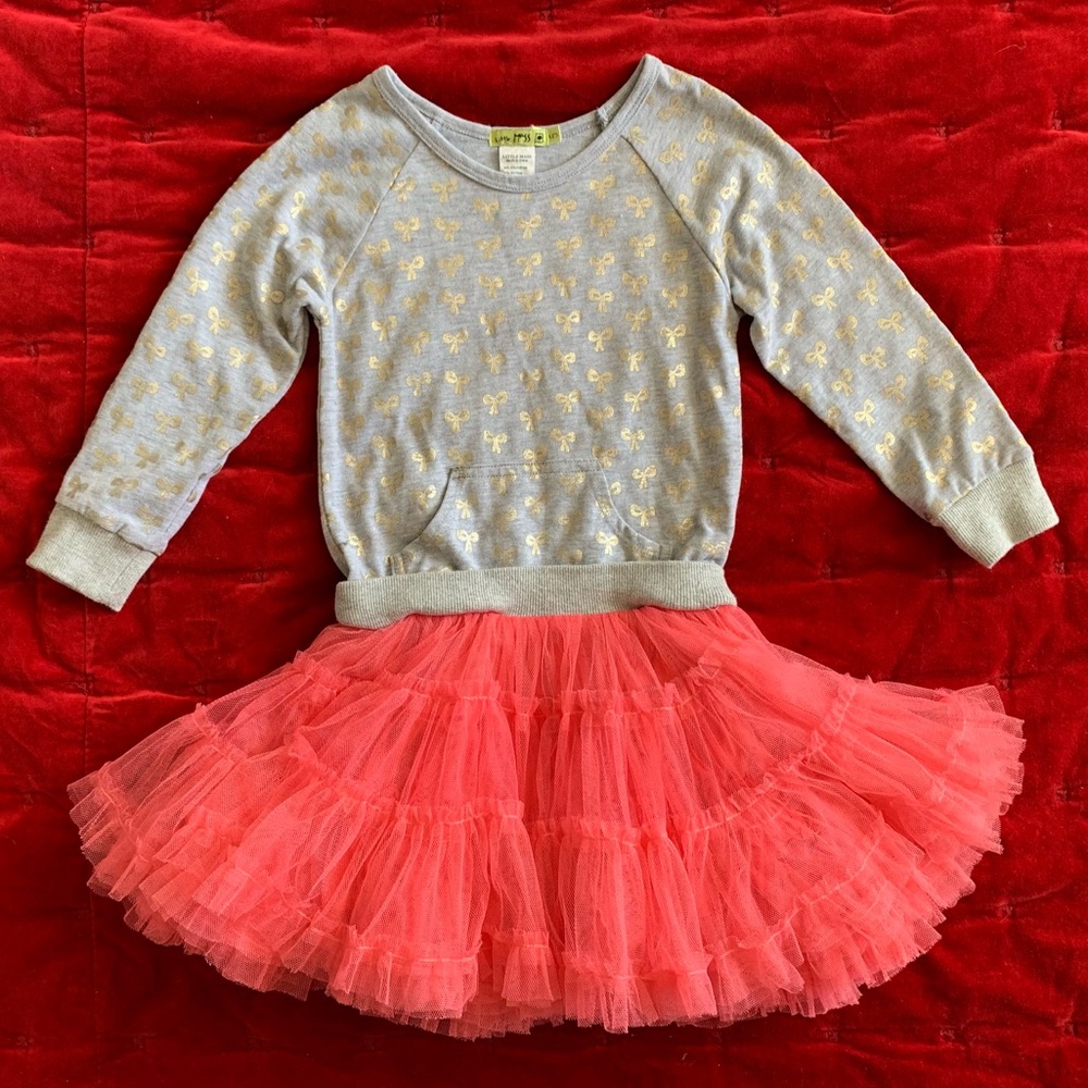 Little Mass bows sweatshirt petticoat dress Girl 5